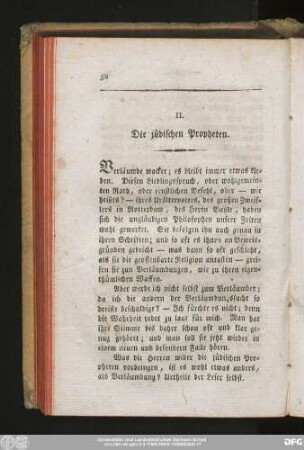 II. Die jüdischen Propheten.