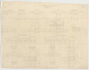 Thiersch, Friedrich von; München; Haus für Handel und Gewerbe - Konsolen im Cafe - Restaurant (Grundrisse, Ansichten)