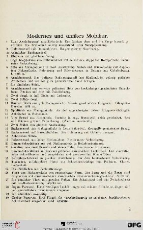 Modernes und antikes Mobiliar (Nr. 1-159)