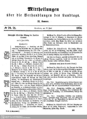 70. + 71. Sitzung
