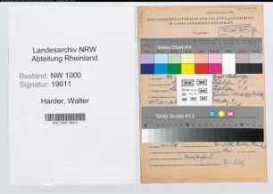 Entnazifizierung Walter Harder, geb. 11.03.1901 (Landwirt)