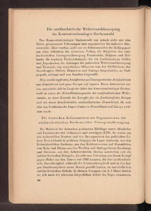 Die antifaschistische Widerstandsbewegung im Konzentrationsalger Buchenwald