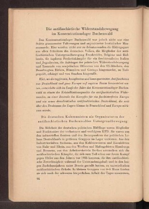 Die antifaschistische Widerstandsbewegung im Konzentrationsalger Buchenwald