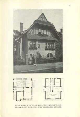 Villa Braun in Villenkolonie Grunewald. Grundrisse des Erd- und Obergeschosses