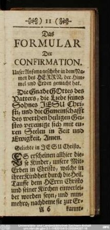 Das Formular Der Confirmation.