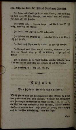 Zugabe. Von schönen Handlungsmaximen.