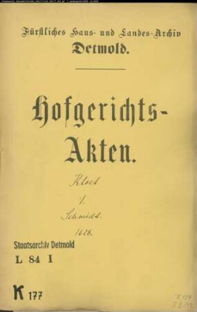 Kloet (Kloith, Klodt), Jobst zu Salzuflen gegen Jürgen Schmidt - Schuldforderung