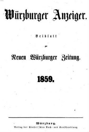 Würzburger Anzeiger, 1859