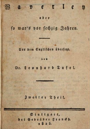Waverley oder so war's vor sechzig Jahren, 2