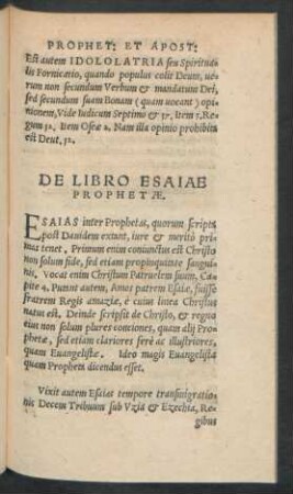De Libro Esaeiae Prophetae.