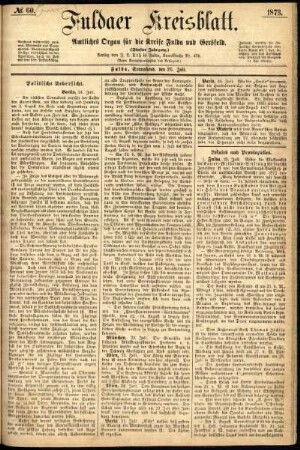 Ausgabe vom Samstag, den 26. Juli 1873.