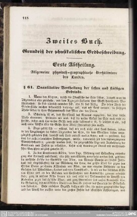 Zweites Buch. Grundriß der physikalischen Erdbeschreibung