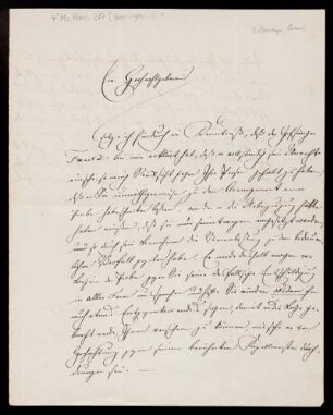Brief von Josias von Heeringen an Louis Spohr