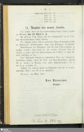 IX. Beginn des neuen Kurses