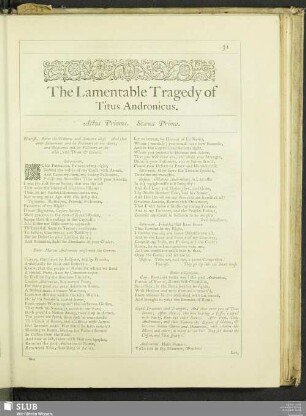 The Lamentable Tragedy of Titus Andronicus