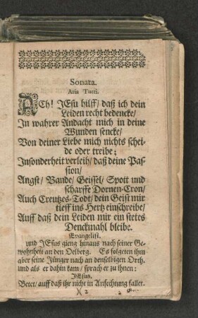Sonata. Aria Tutti. Ach! Jesu hilff/ daß ich dein Leiden recht ...