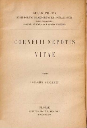 Cornelii Nepotis Vitae edidit Georg Andresen