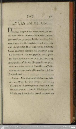 Lycas und Milon