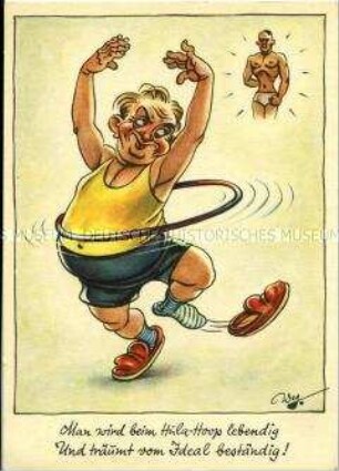 Karikatur zur Hula Hoop-Begeisterung