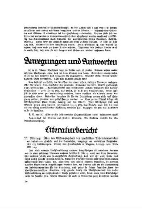Anregungen und Antworten