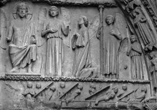 Christus, Engel, Johannes der Täufer und Auferstehende
