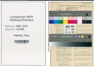 Entnazifizierung Karl Kallwitz , geb. 01.02.1896 ()