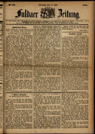 Ausgabe vom Dienstag, den 14. Juli 1885.