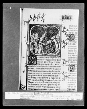 Grandes Chroniques de France — Der König von Frankreich kniet vor dem Papst, Folio fol. 277