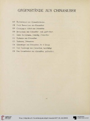 Gegenstände aus Chinasilber (Nr. 127-136)