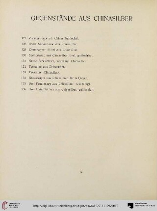Gegenstände aus Chinasilber (Nr. 127-136)