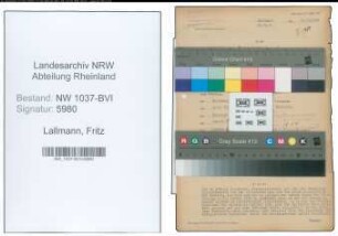 Entnazifizierung Fritz Lallmann , geb. 06.10.1898 (Steuerassistent)