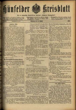 Ausgabe vom Dienstag, den 22. August 1916.
