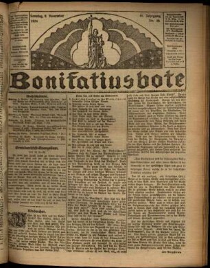 Erste Ausgabe vom Sonntag, den 09. November 1924.
