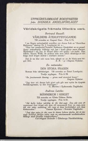Uppmärksammade boknyheter från Svenska Andelsförlaget