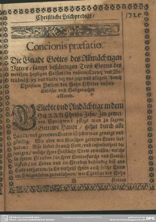 Leichenpredigt : Christliche Leichpredigt