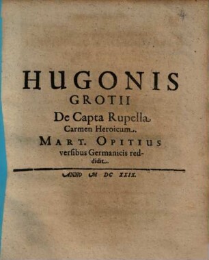 De capta Rupella carmen