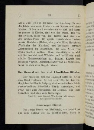 18, Einarmiger Flötist