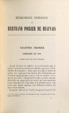 Mémoires inédits de Bertrand Poirier de Beauvais