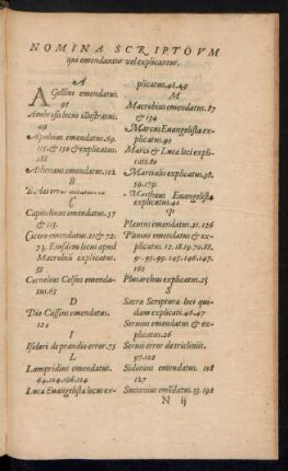 Nomina Scriptoum qui emendantur vel explicantur.