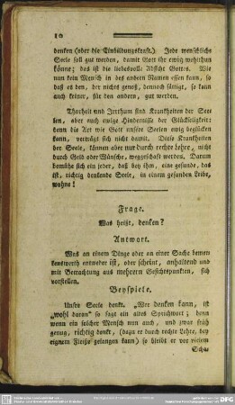 Frage. Was heißt, denken?