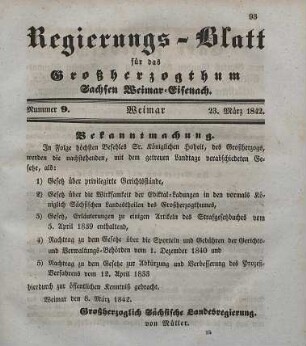 Nr. 9 : 23. März 1842
