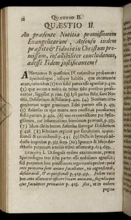 Quæstio II. An præsente Notitia promissionum Evangelicarum, [...]