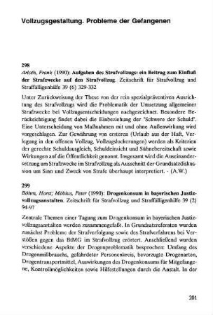 201-215, Vollzugsgestaltung. Probleme der Gefangegenen