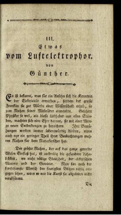 III. Etwas vom Luftelektrophor.