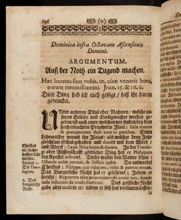 396-408, Dominica infra Octavam Ascensionis Domini; Elenchus Argumentorum