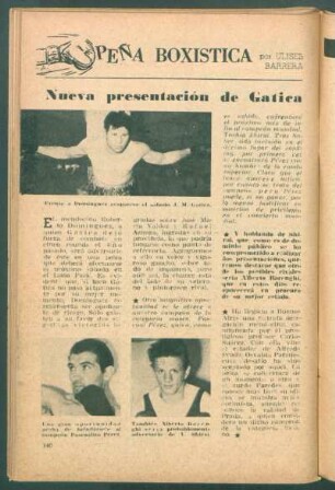 Nueva presentación de Gatica : Peña Boxistica
