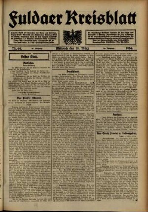 Ausgabe vom Mittwoch, den 18. März 1914.