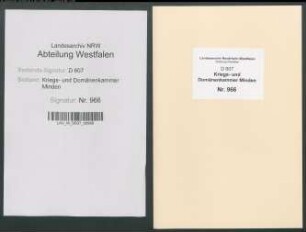 Revision des Katasters des Amts Ravensberg (Kommissionsakten Consbruch)