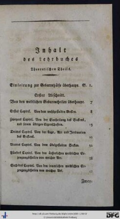 Inhalt des Lehrbuches.