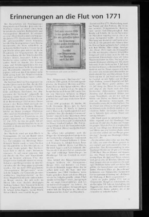 Erinnerungen an die Flut von 1771